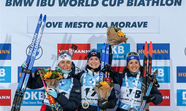 Marte Olsbu Röiseland do prve zmage v sezoni, Klemenčič 17.