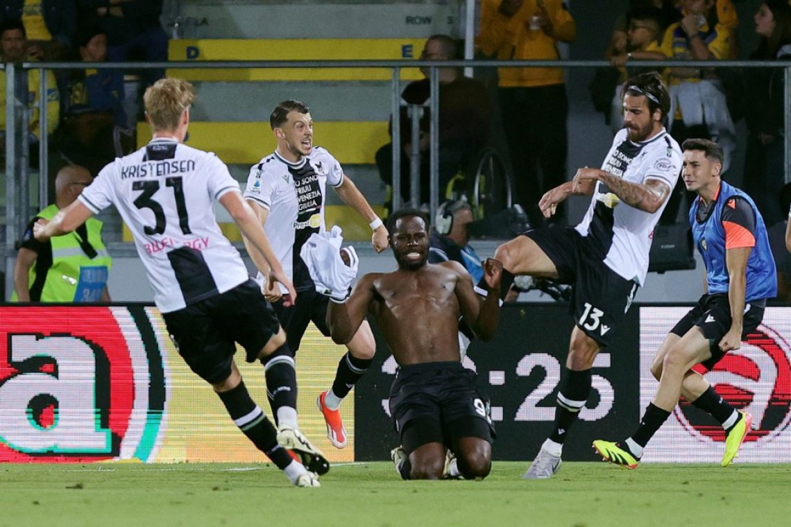 Udinese po zmagi proti Frosinoneju ostal med italijansko elito